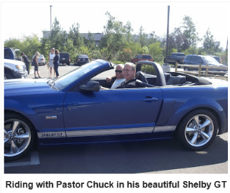Pastor Chuck in Shelby GT